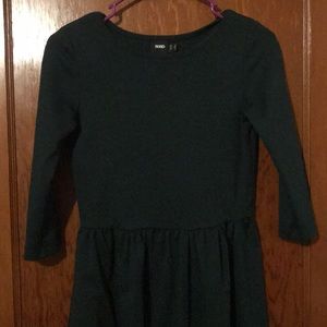 Teal green elbow length dress